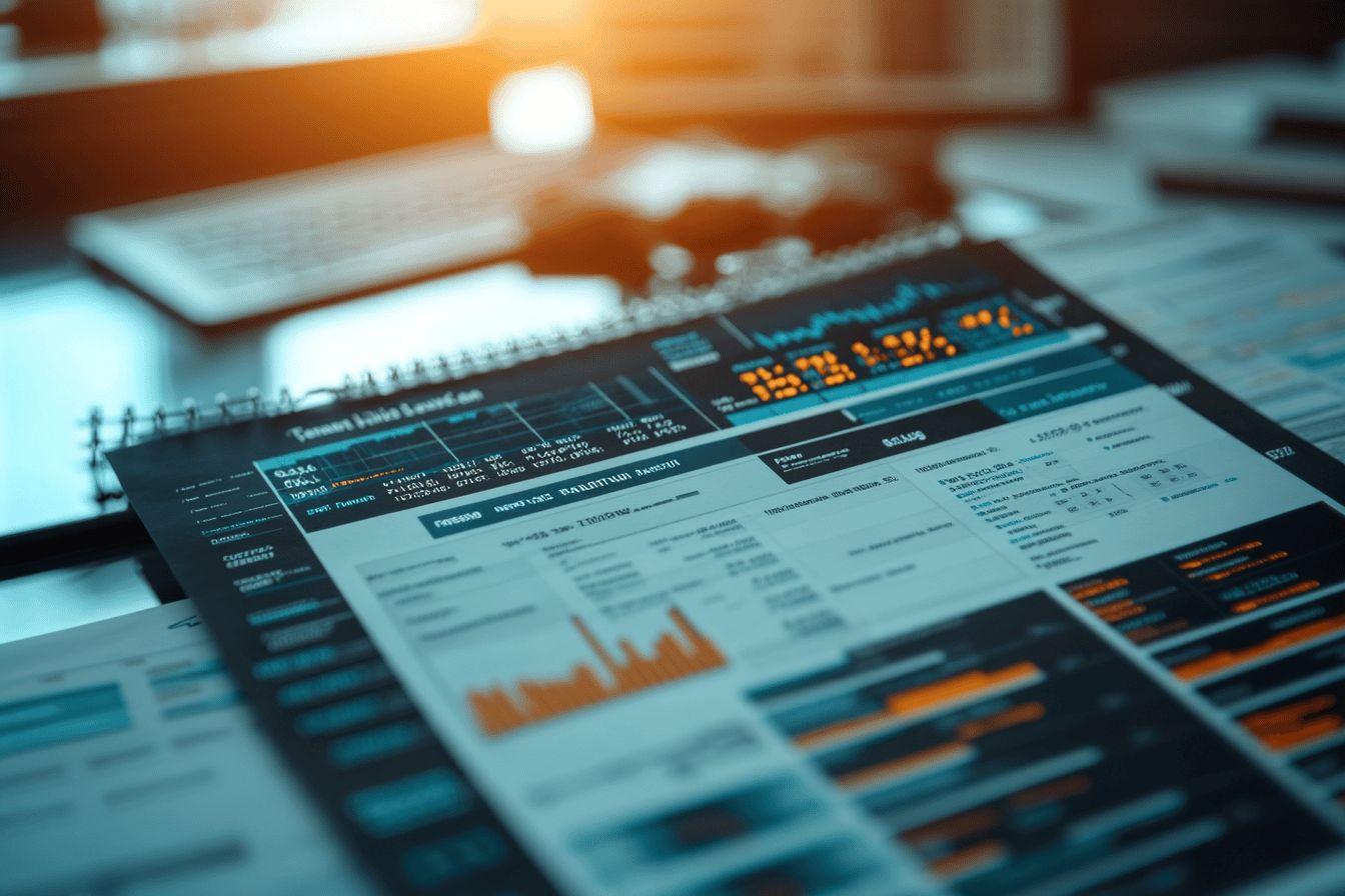 Écran montrant des graphiques et statistiques financières détaillées
