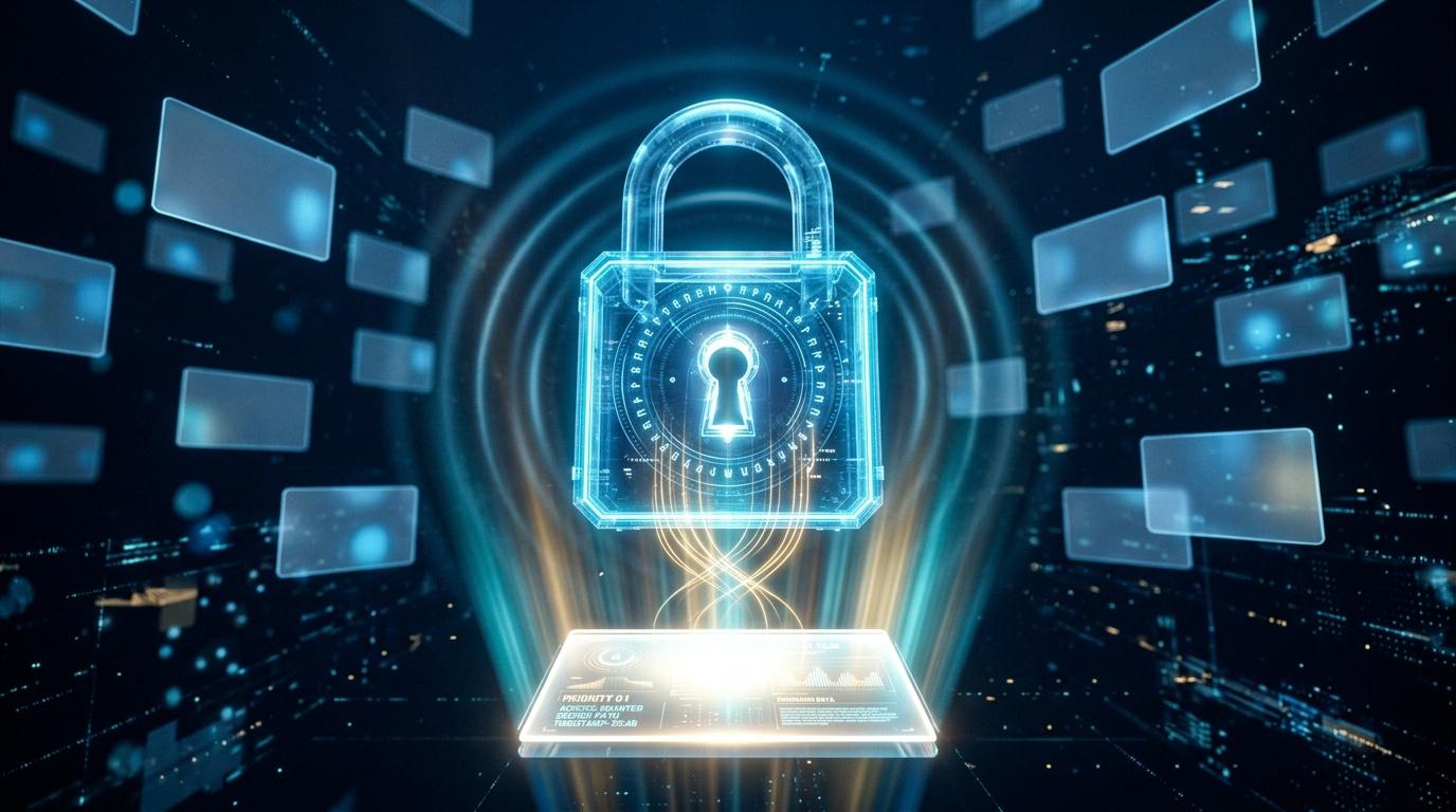 Cadenas num&eacute;rique luminescent sur &eacute;cran technologique