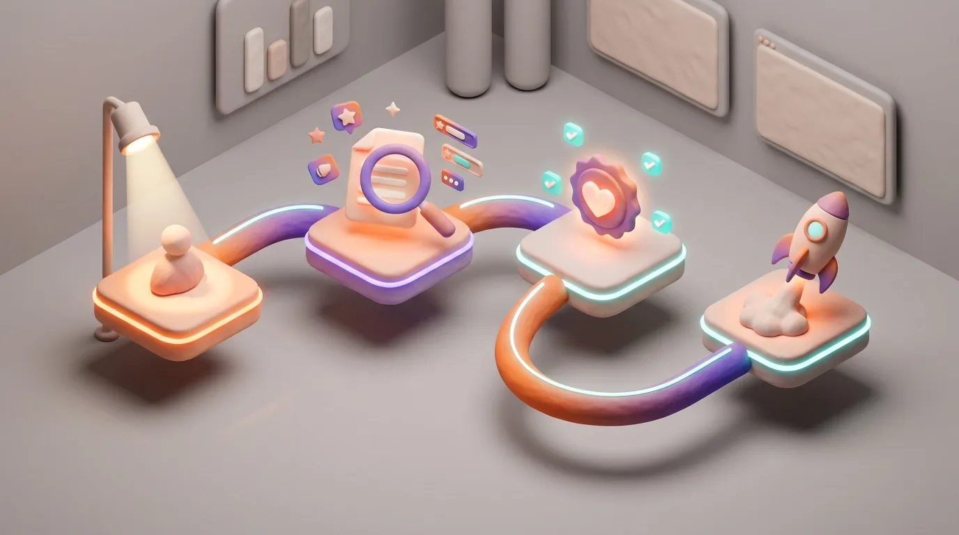 Illustration 3D repr&eacute;sentant deux utilisateurs connect&eacute;s par une interface num&eacute;rique