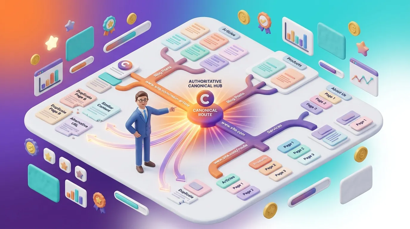 Illustration d'un hub central connectant diff&eacute;rentes routes canoniques