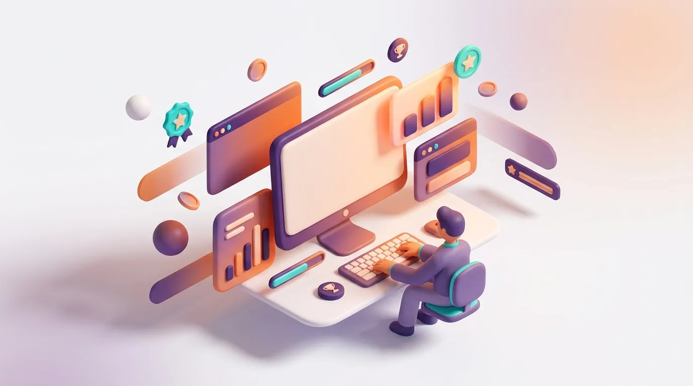 Persona trabajando en computadora con gráficos y herramientas digitales
