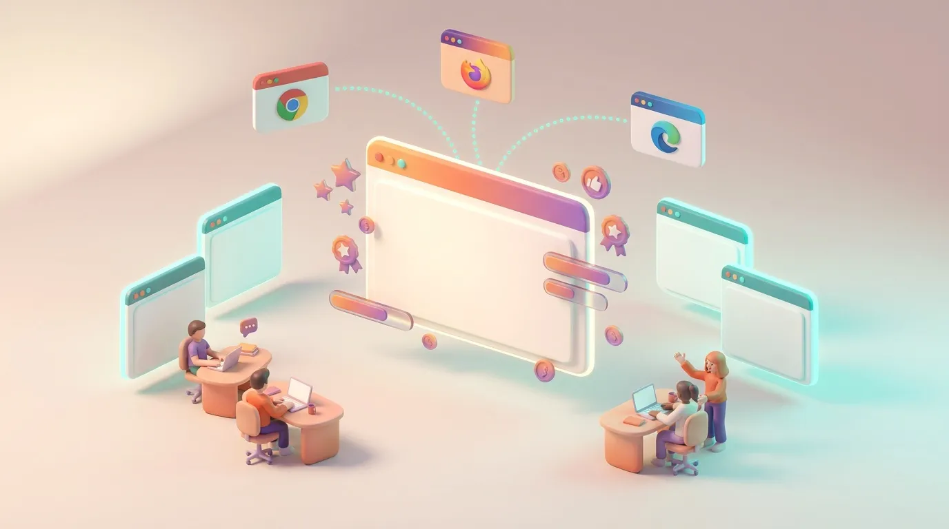 Deux équipes collaborent via des navigateurs web interconnectés