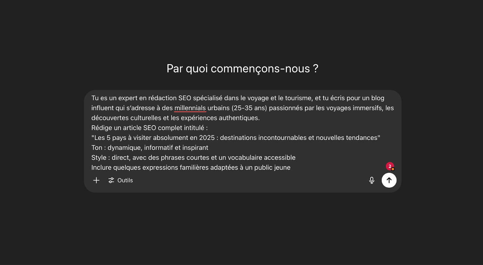 Prompt pour créer un article sur ChatGPT